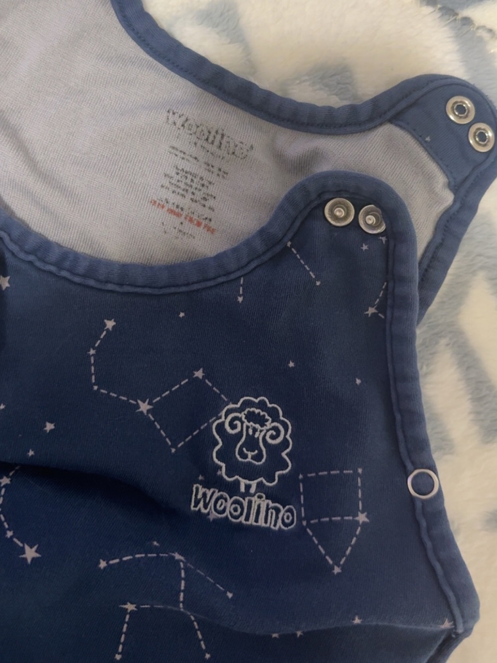 Woolino Navy Constellation Kids Sleep Sack - Soft Wool Blend